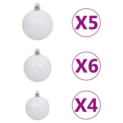 Artificial Pre-lit Christmas Tree with Ball Set White 65 cm