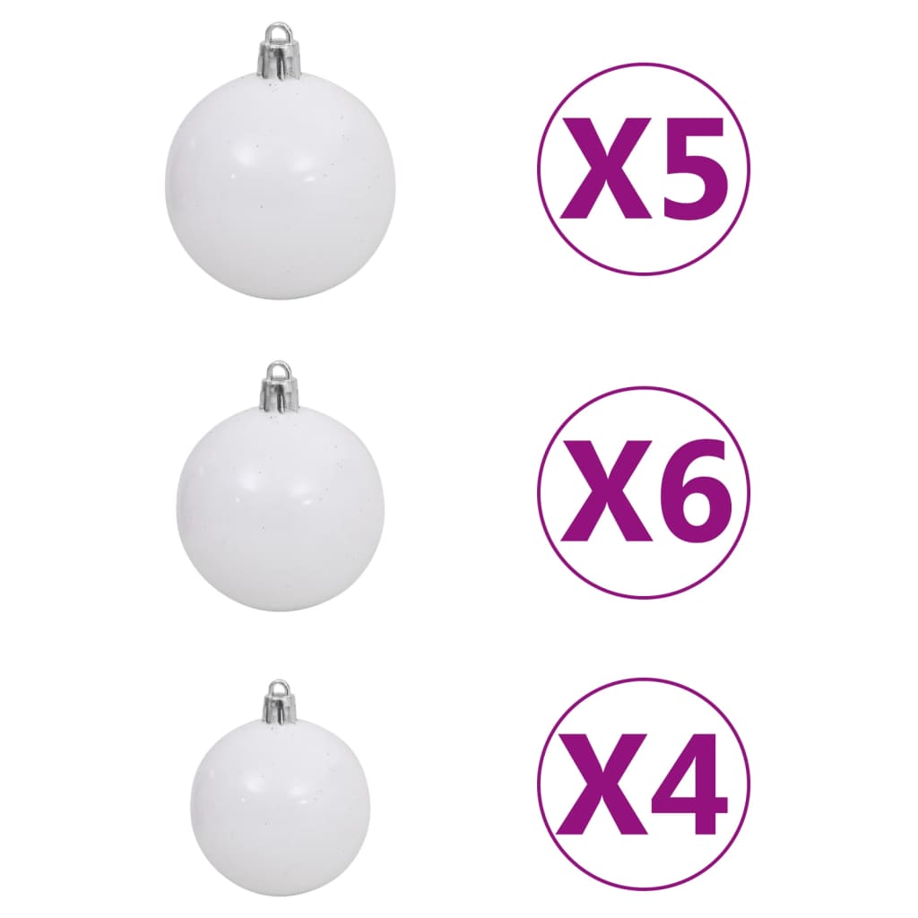 Artificial Pre-lit Christmas Tree with Ball Set White 90 cm