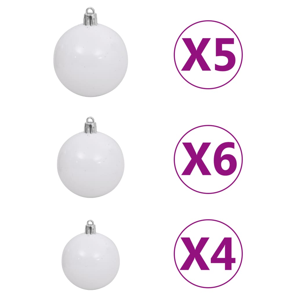 Artificial Pre-lit Christmas Tree with Ball Set White 120 cm