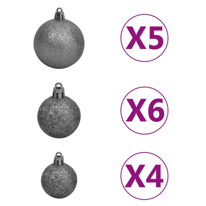 Artificial Pre-lit Christmas Tree with Ball Set White 150 cm