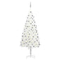 Artificial Pre-lit Christmas Tree with Ball Set White 210 cm