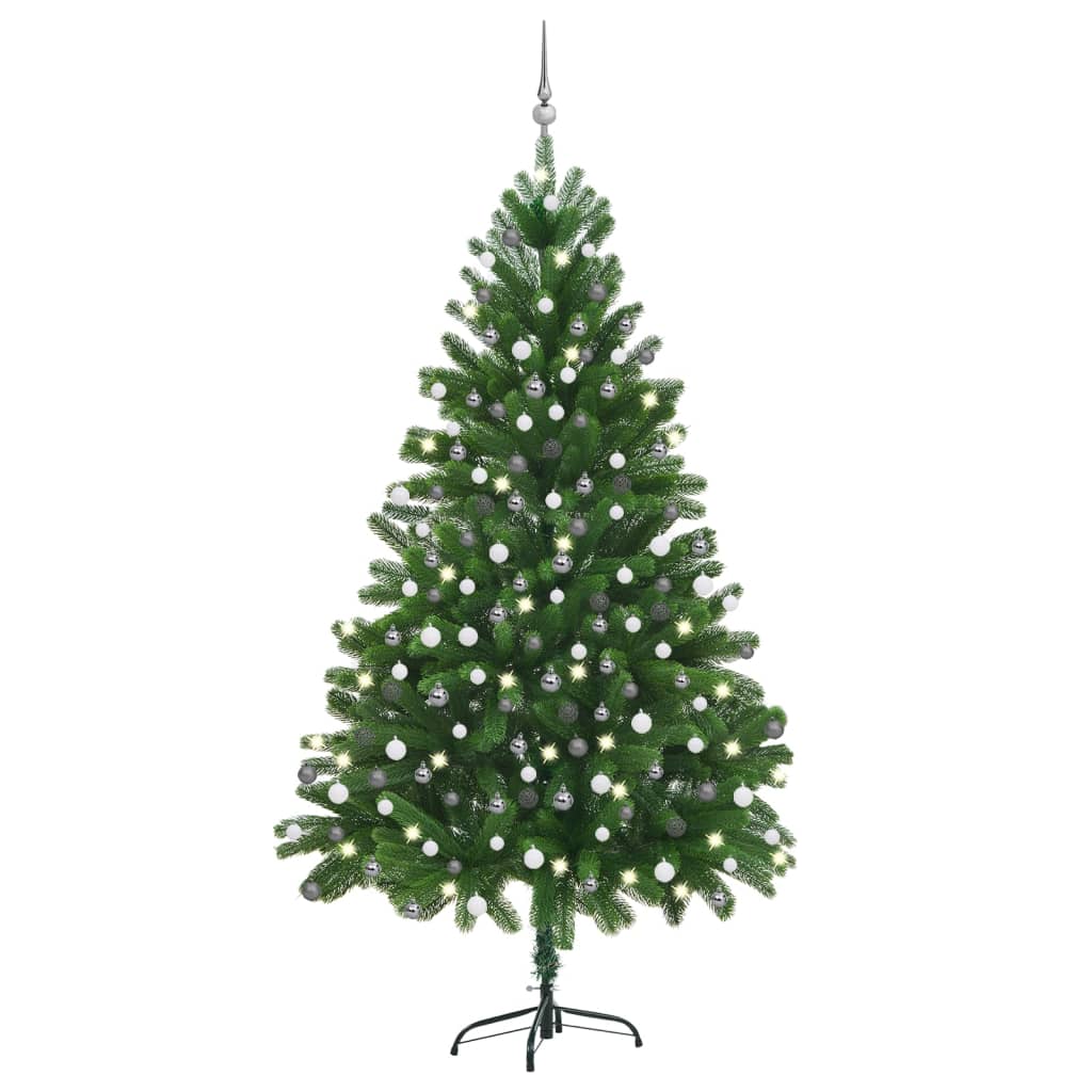 Artificial Pre-lit Christmas Tree with Ball Set 210 cm Green