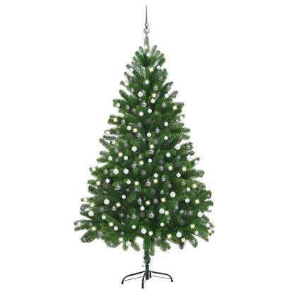 Artificial Pre-lit Christmas Tree with Ball Set 210 cm Green