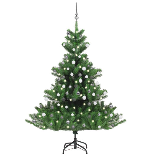 Nordmann Fir Artificial Christmas Tree LED&Ball Set Green 180cm