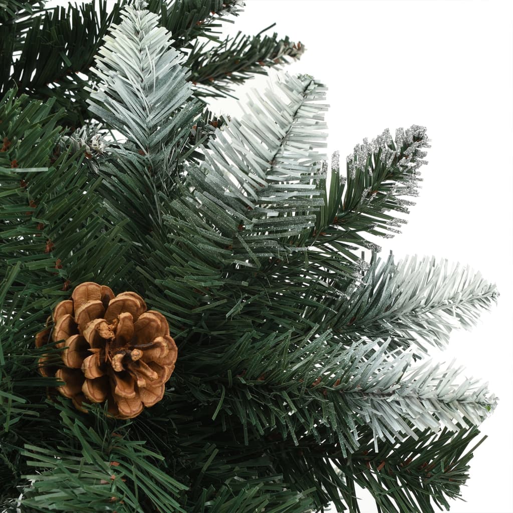 Artificial Pre-lit Christmas Tree with Pine Cones 180 cm