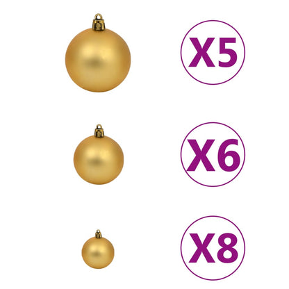 Artificial Pre-lit Christmas Tree with Ball Set 150 cm