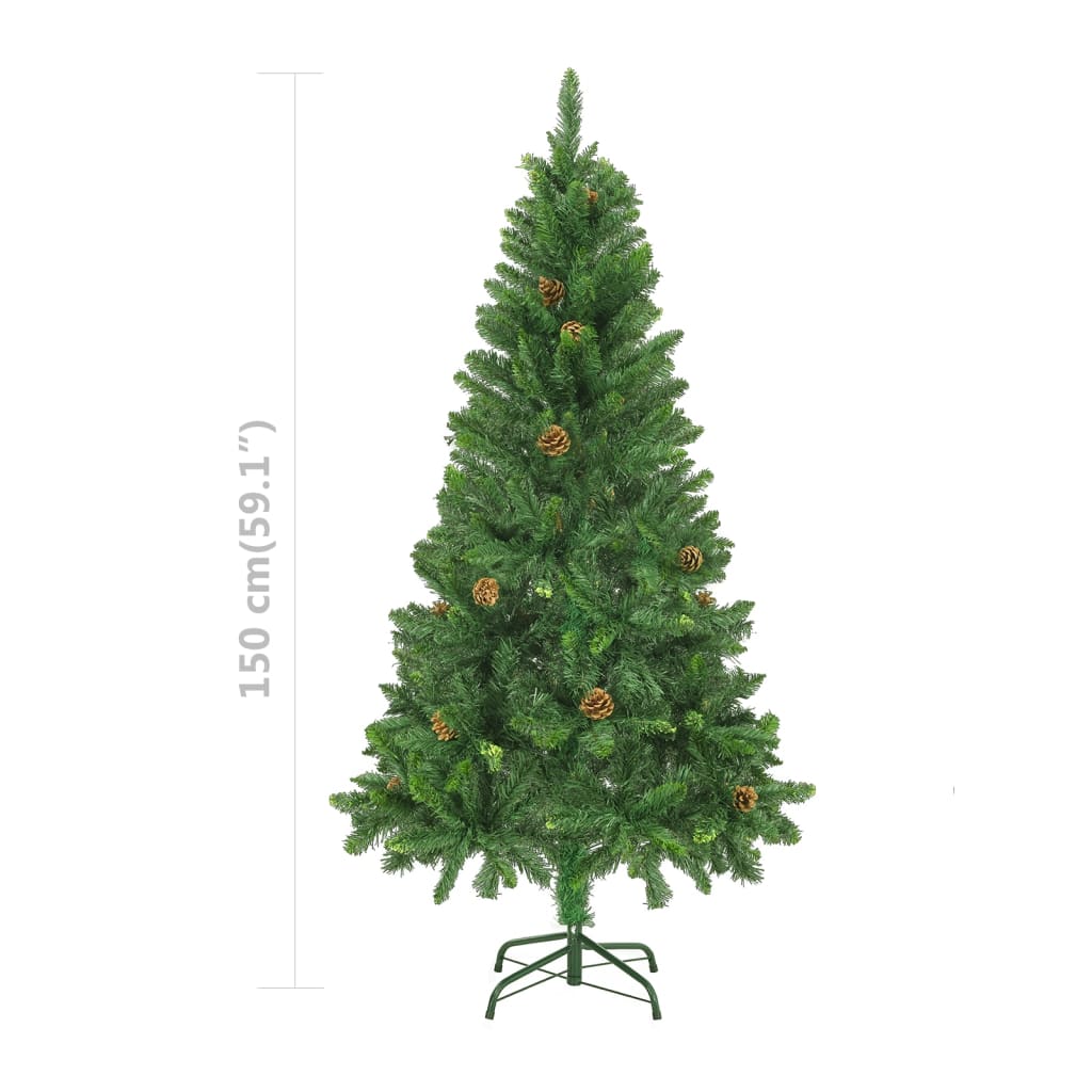 Artificial Pre-lit Christmas Tree with Ball Set&Pine Cones 150 cm