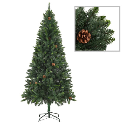 Artificial Pre-lit Christmas Tree with Ball Set&Pine Cones 180 cm