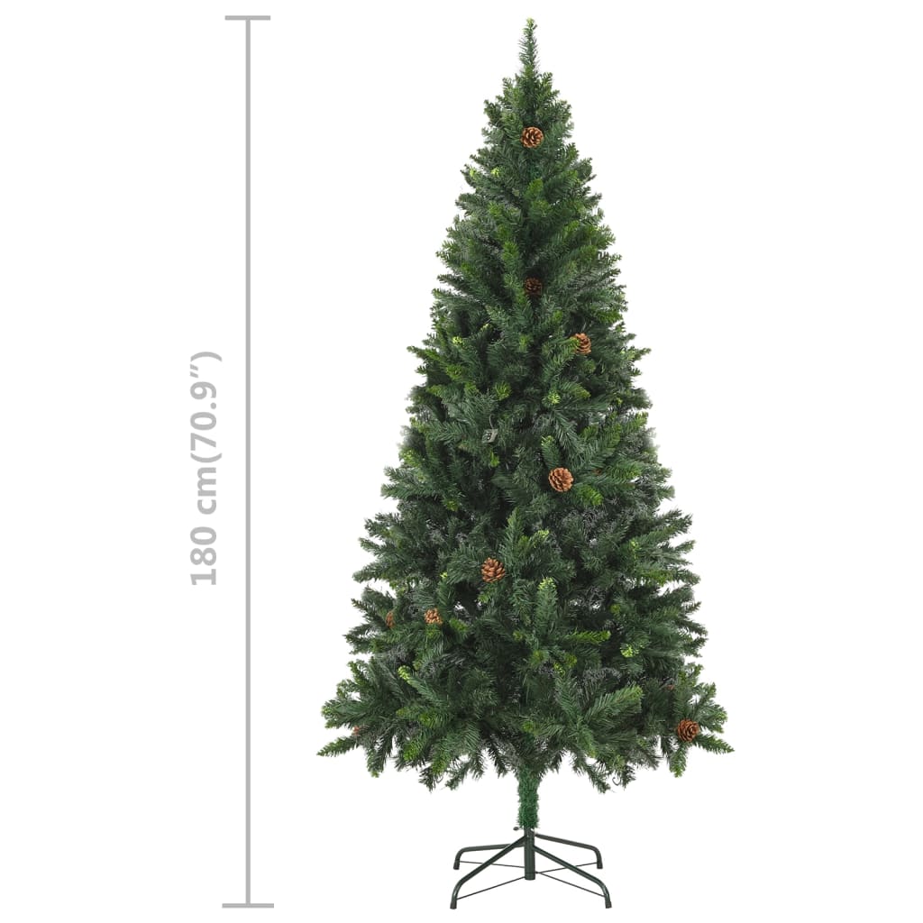 Artificial Pre-lit Christmas Tree with Ball Set&Pine Cones 180 cm