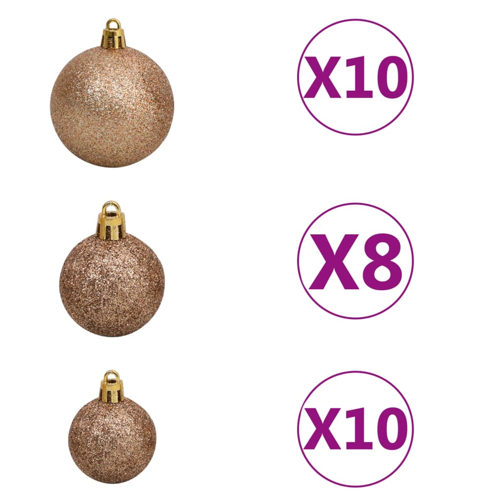 Artificial Pre-lit Christmas Tree with Ball Set&Pine Cones 210 cm