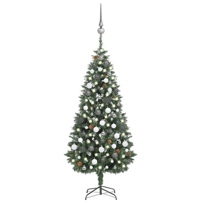 Artificial Pre-lit Christmas Tree with Ball Set Pine Cones 180 cm