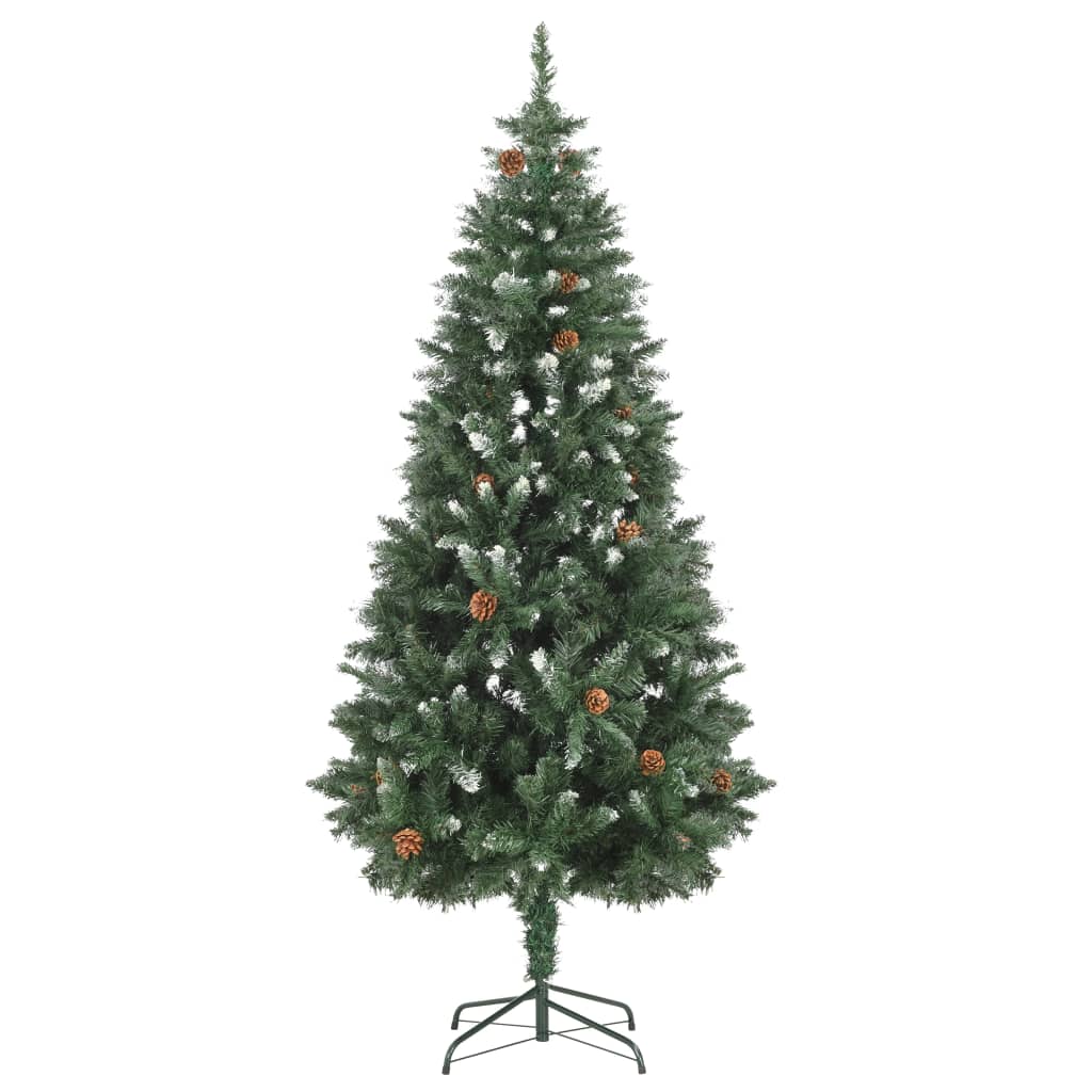 Artificial Pre-lit Christmas Tree with Ball Set Pine Cones 180 cm