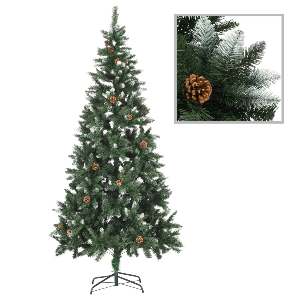 Artificial Pre-lit Christmas Tree with Ball Set Pine Cones 210 cm