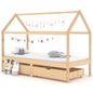 Kids Bed Frame with Drawers Solid Pine Wood 90x200 cm