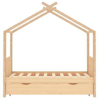 Kids Bed Frame with a Drawer Solid Pine Wood 80x160 cm