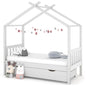 Kids Bed Frame with a Drawer White Solid Pine Wood 80x160 cm