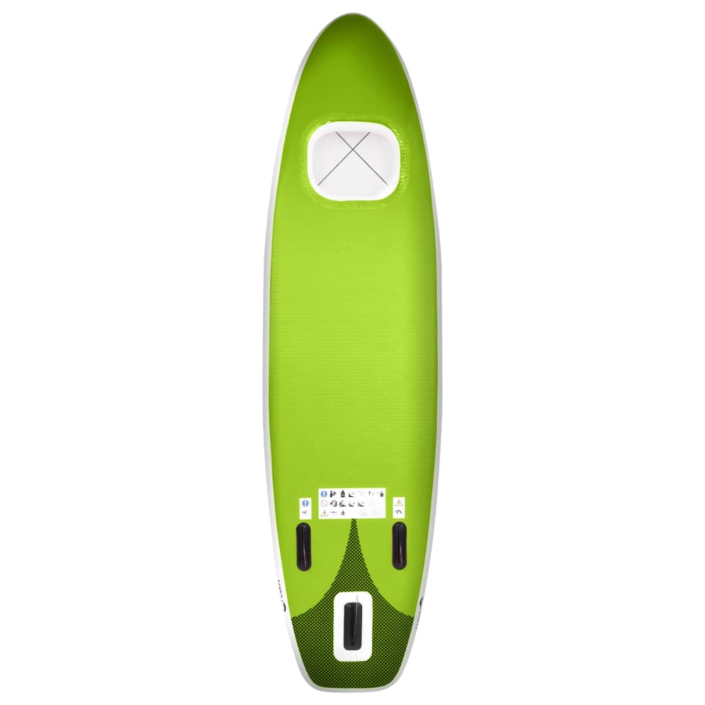 Inflatable Stand Up Paddle Board Set Green 300x76x10 cm