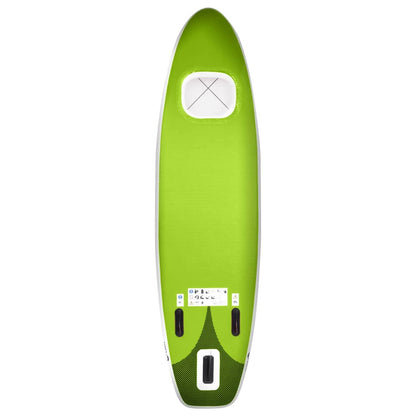 Inflatable Stand Up Paddle Board Set Green 300x76x10 cm