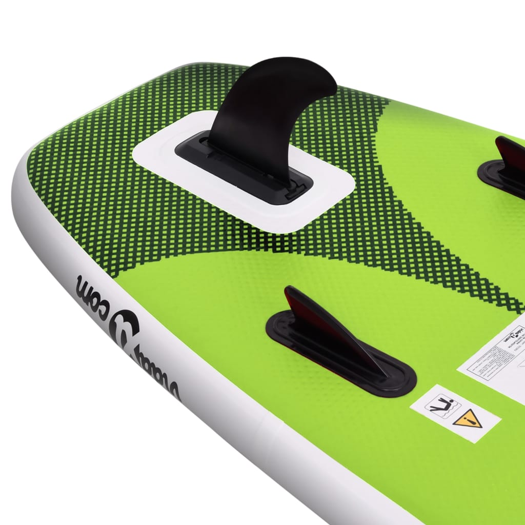 Inflatable Stand Up Paddle Board Set Green 300x76x10 cm