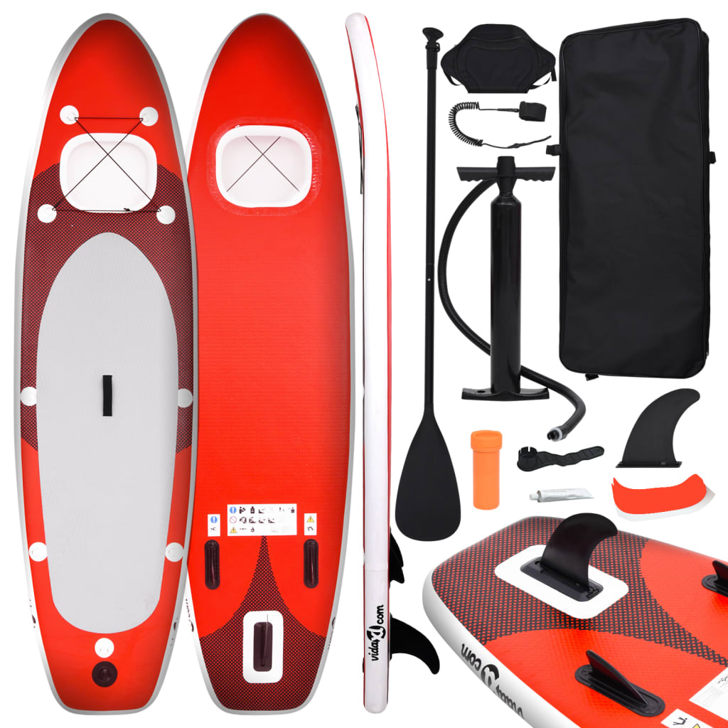 Inflatable Stand Up Paddle Board Set Red 360x81x10 cm