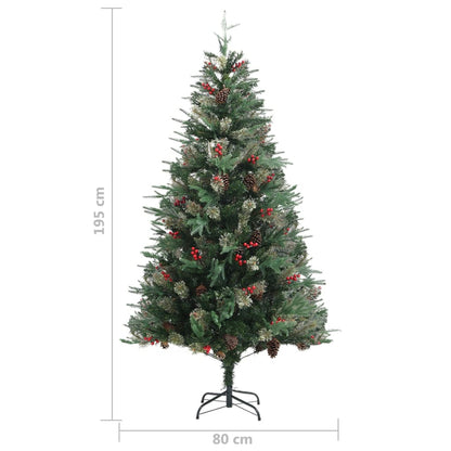 Christmas Tree with Pine Cones Green 195 cm PVC&PE