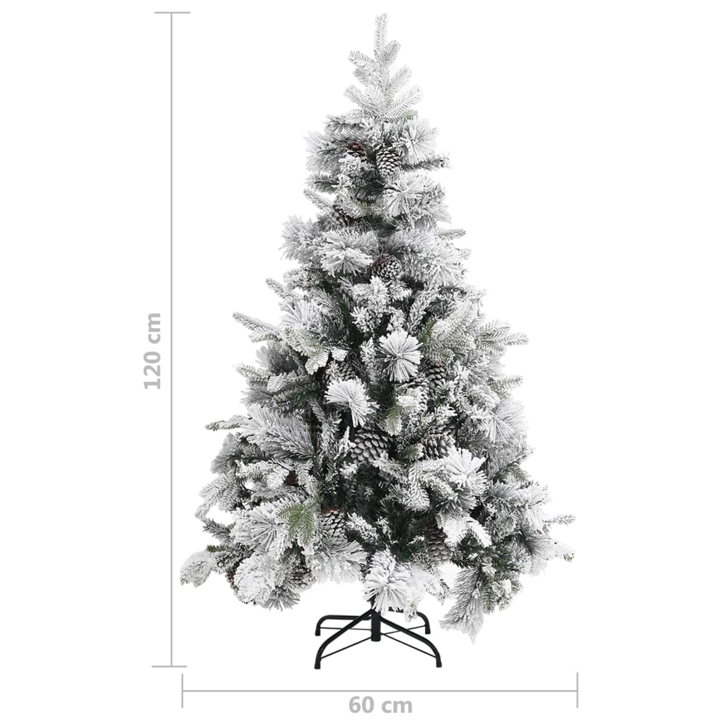 Christmas Tree with Flocked Snow&Cones 120 cm PVC&PE