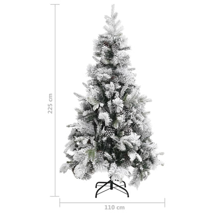 Christmas Tree with Flocked Snow&Cones 225 cm PVC&PE