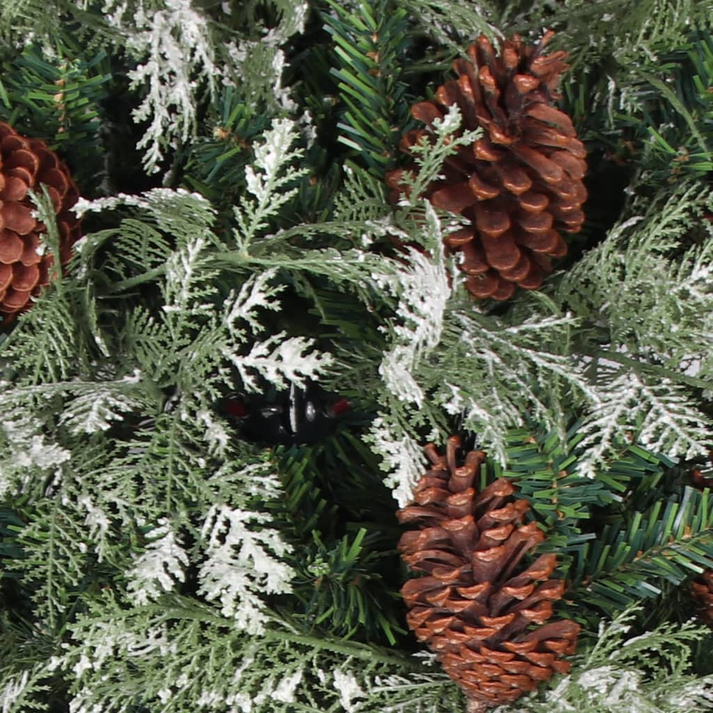 Christmas Tree with Pine Cones Green and White 120 cm PVC&PE