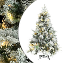 Load image into Gallery viewer, Pre-lit Christmas Tree with Flocked Snow&amp;Cones 150 cm PVC&amp;PE
