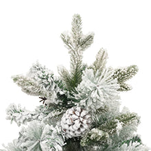 Load image into Gallery viewer, Pre-lit Christmas Tree with Flocked Snow&amp;Cones 150 cm PVC&amp;PE
