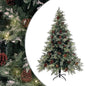 Pre-lit Christmas Tree with Pine Cones Green&White 150 cm PVC&PE