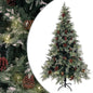 Pre-lit Christmas Tree with Pine Cones Green&White 195 cm PVC&PE