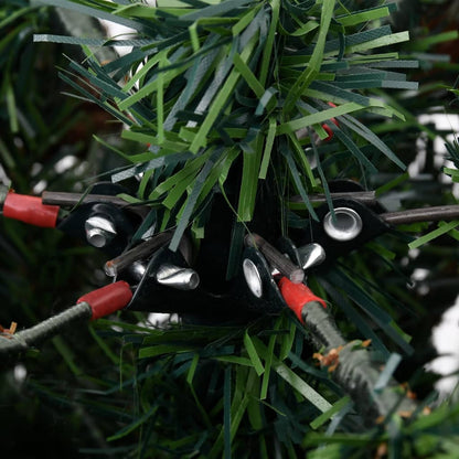 Pre-lit Christmas Tree with Pine Cones Green&White 195 cm PVC&PE