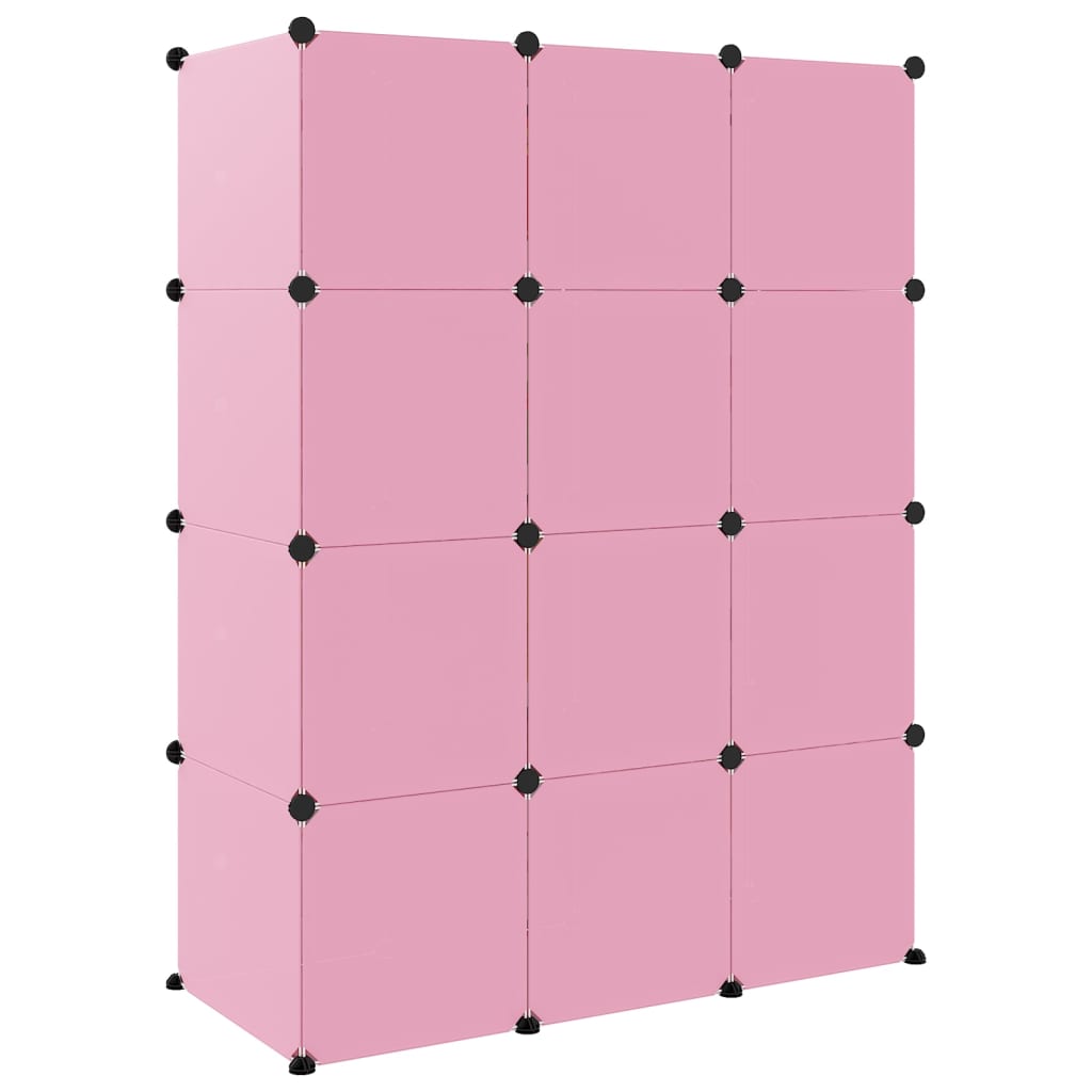 Cube Storage Cabinet for Kids with 12 Cubes Pink PP