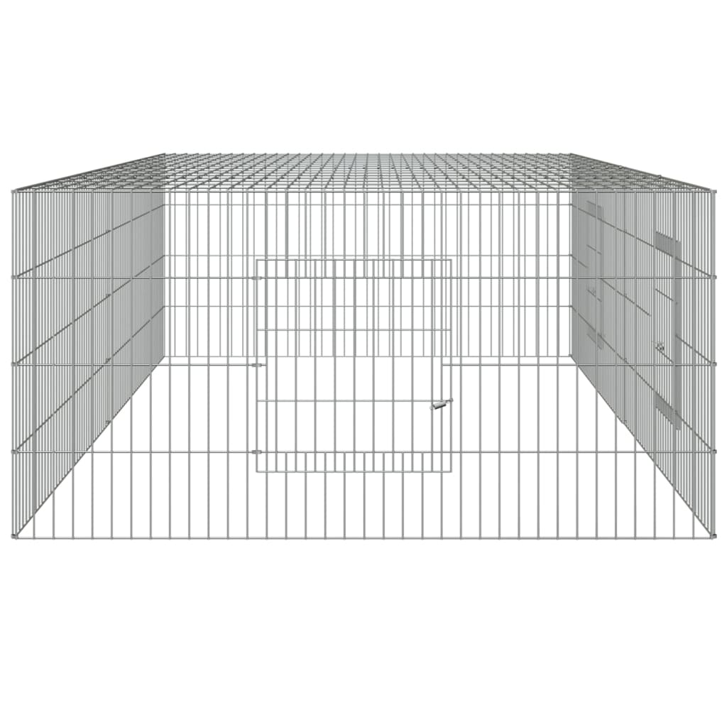 2-Panel Rabbit Cage 220x110x55 cm Galvanised Iron