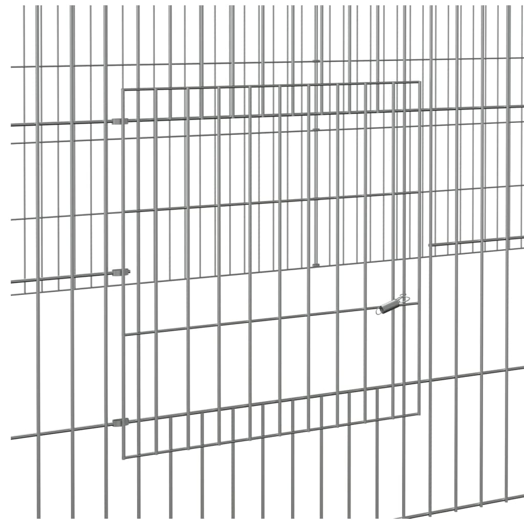 3-Panel Rabbit Cage 325x109x54 cm Galvanised Iron