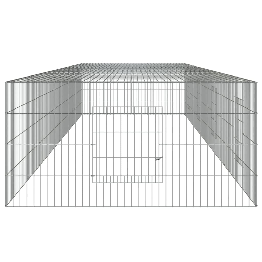 4-Panel Rabbit Cage 433x109x54 cm Galvanised Iron