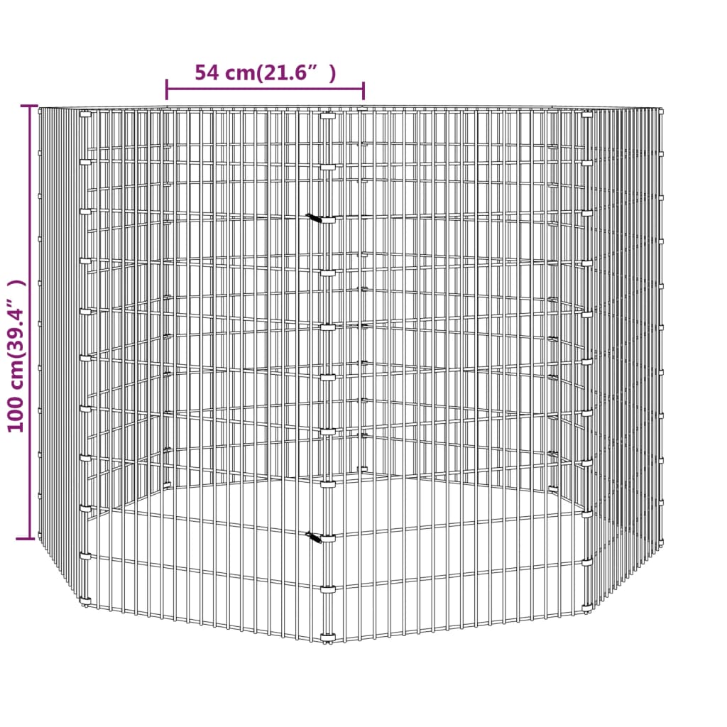 Free Range Animal Enclosure 8-Panel 54x100 cm Galvanised Iron