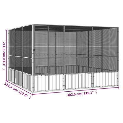 Bird Cage Anthracite 302.5x324.5x211.5 cm Galvanised Steel