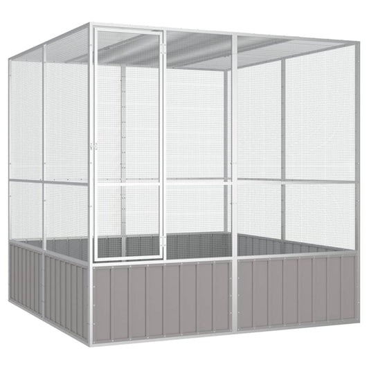 Bird Cage Grey 213.5x217.5x211.5 cm Galvanised Steel