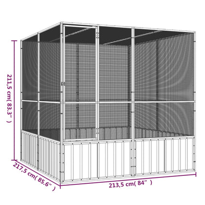 Bird Cage Grey 213.5x217.5x211.5 cm Galvanised Steel