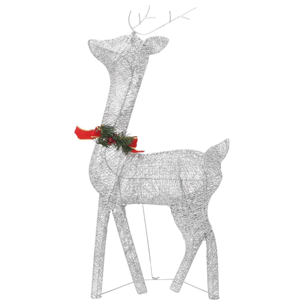 Christmas Reindeer Family 270x7x90 cm Silver Cold White Mesh