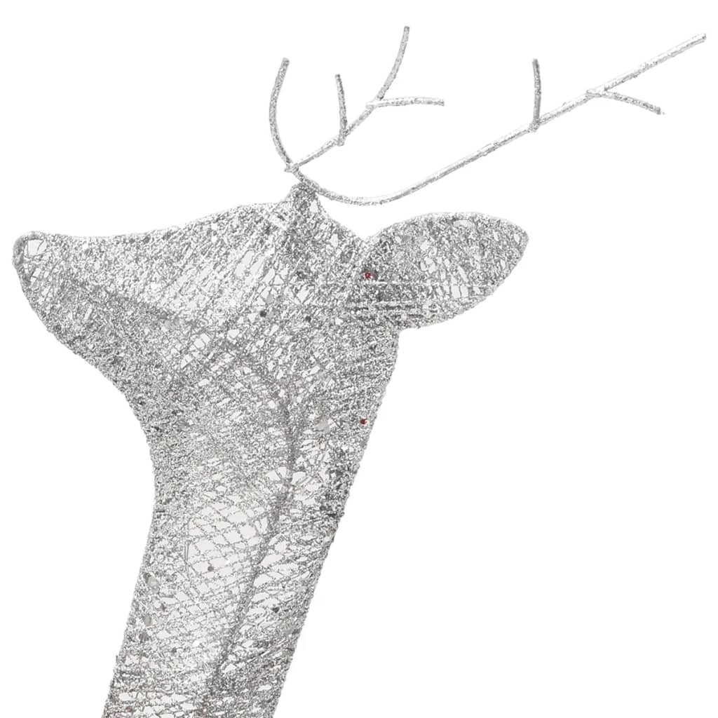 Christmas Reindeer Family 270x7x90 cm Silver Cold White Mesh