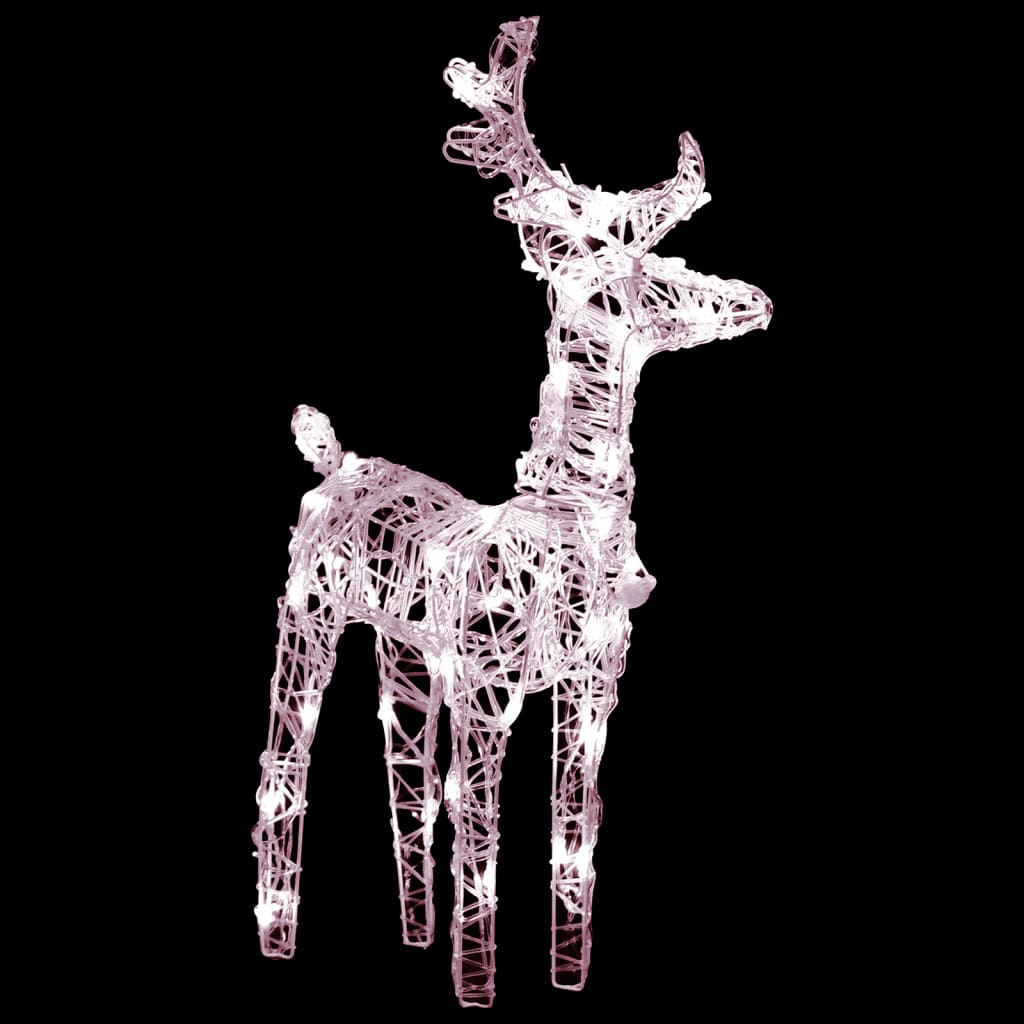 Christmas Reindeers 2 pcs Warm White 80 LEDs Acrylic