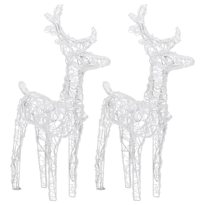 Christmas Reindeers 2 pcs Cold White 80 LEDs Acrylic