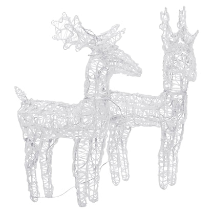 Christmas Reindeers 2 pcs Multicolour 80 LEDs Acrylic