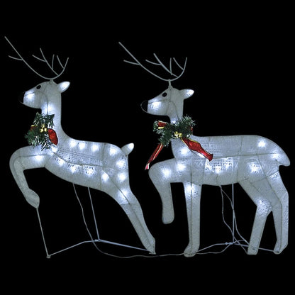 Christmas Reindeers 2 pcs White 40 LEDs