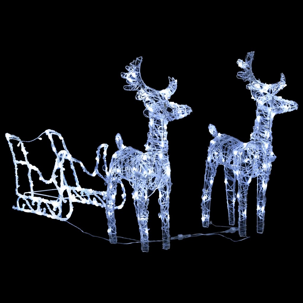 Reindeers & Sleigh Christmas Decoration 240 LEDs Acrylic