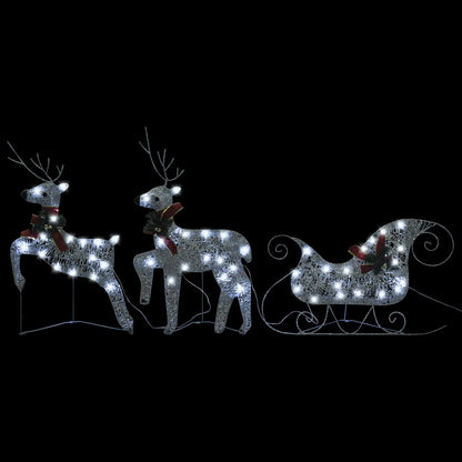 Reindeer & Sleigh Christmas Decoration 140 LEDs Outdoor Silver