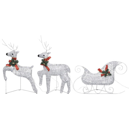 Reindeer & Sleigh Christmas Decoration 140 LEDs Outdoor Silver